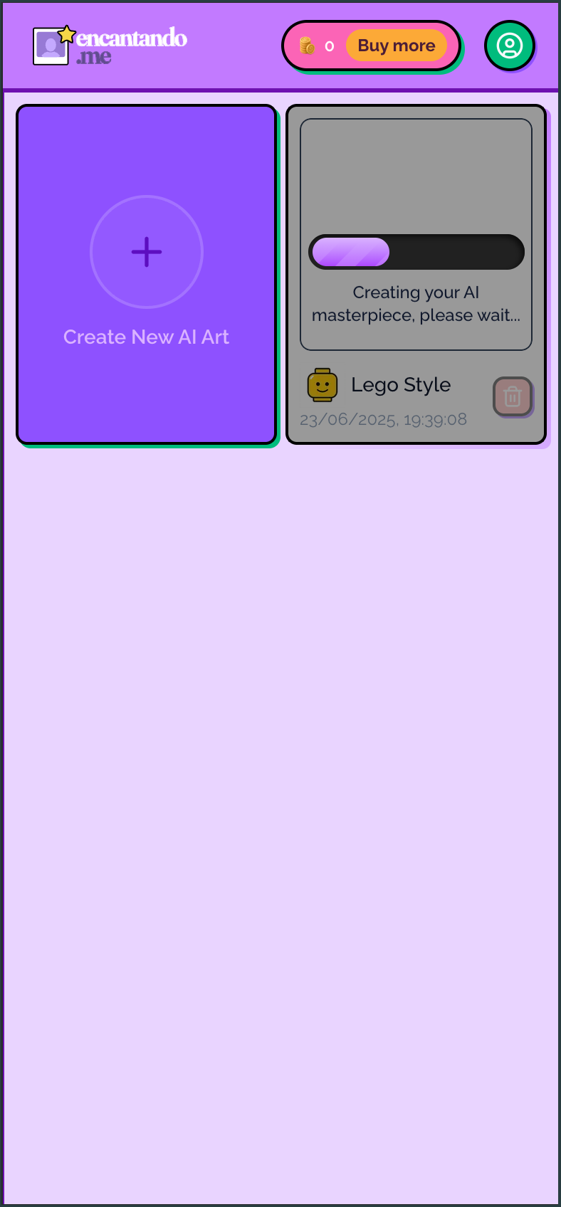 Create Art button